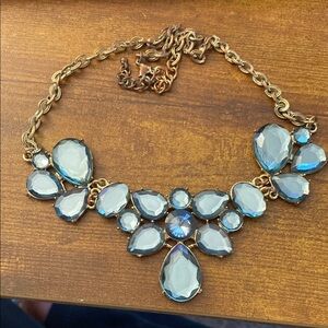 Elegant Blue and Gold Statement Necklace